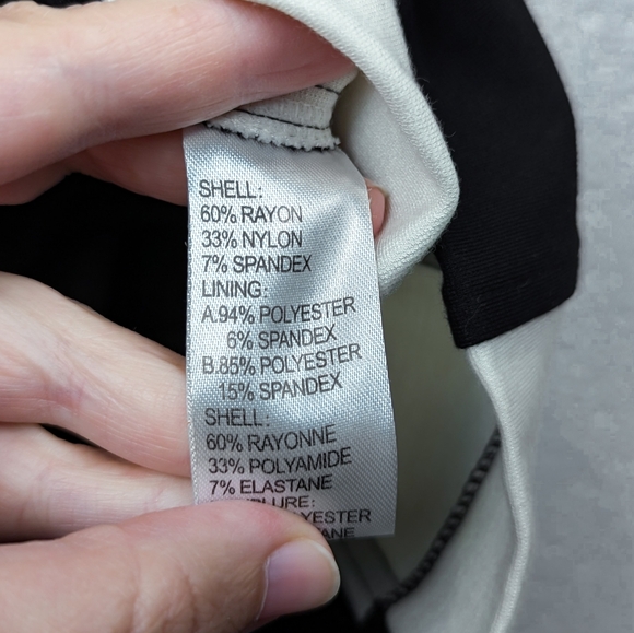 Nue by Shani Bodycon Quality Midi Dress Black Cream Zip Up Classic Heavyweight - Picture 6 of 8